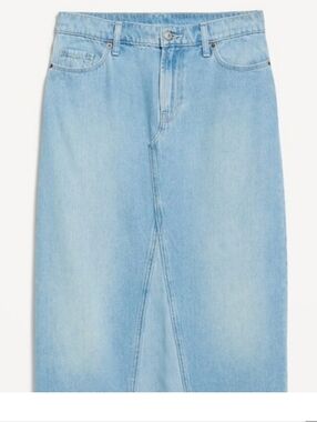 Light Wash Denim Midi Skirt Old Navy Size 16 Nwt